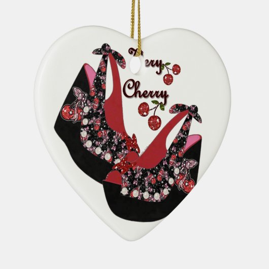 RAB Rockabilly Zeer Cherry Shoes Keramisch Ornament (Rechts)