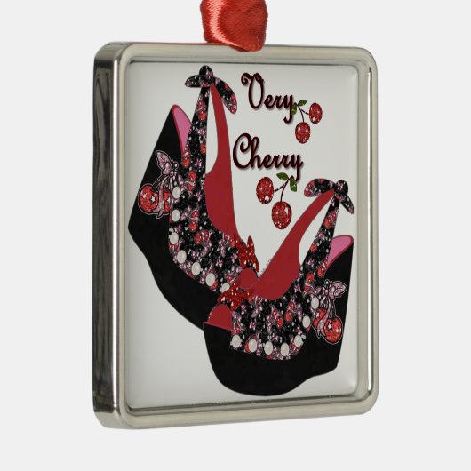 RAB Rockabilly Zeer Cherry Shoes Metalen Ornament (Rechts)