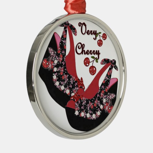 RAB Rockabilly Zeer Cherry Shoes Metalen Ornament (Rechts)