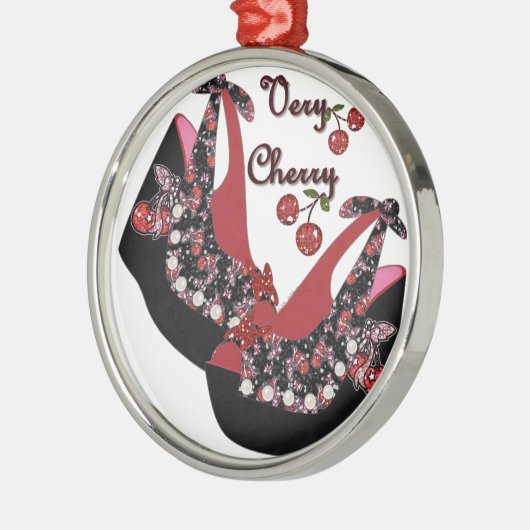 RAB Rockabilly Zeer Cherry Shoes Metalen Ornament (Links)