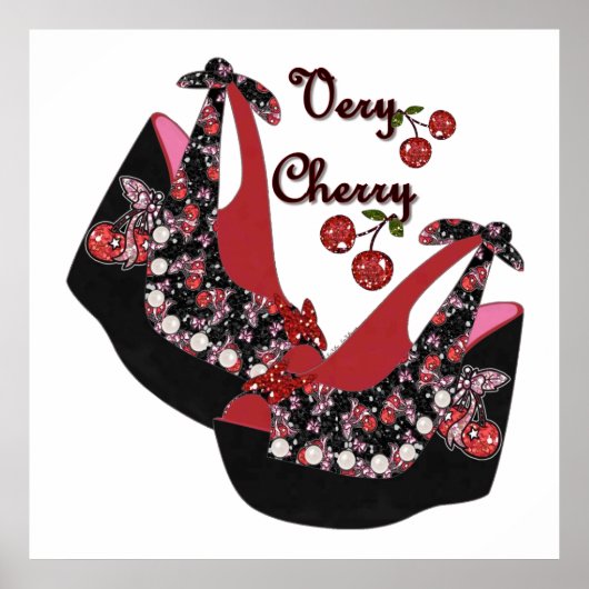 RAB Rockabilly Zeer Cherry Shoes Poster (Voorkant)