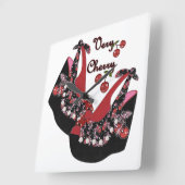 RAB Rockabilly Zeer Cherry Shoes Vierkante Klok (Hoek)