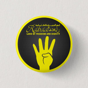 Rabaa. Land van vrijheid en waardigheid" Pin Ronde Button 3,2 Cm