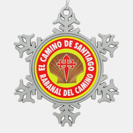 Rabanal del Camino Tin Sneeuwvlok Ornament (Voorkant)