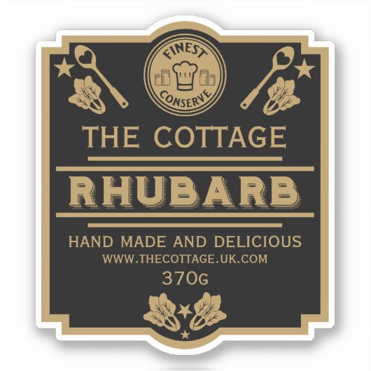 Rabarber Conserve Maker Sticker (Voorkant)