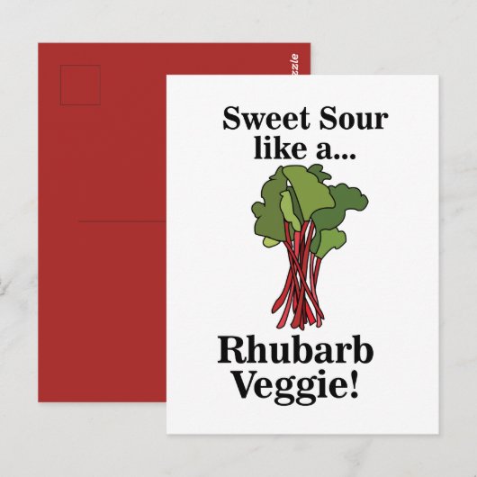 Rabarber Groente Eten Grappig Briefkaart (Voorkant / Achterkant)