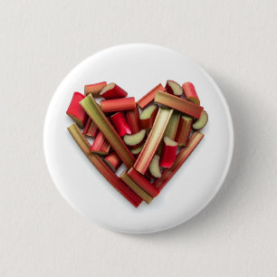 Rabarber Heart Ronde Button 5,7 Cm