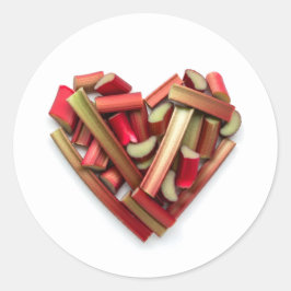 Rabarber Heart Ronde Sticker