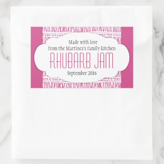 Rabarber jam voedsellabel sticker (Tas)