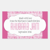 Rabarber jam voedsellabel sticker (Voorkant)
