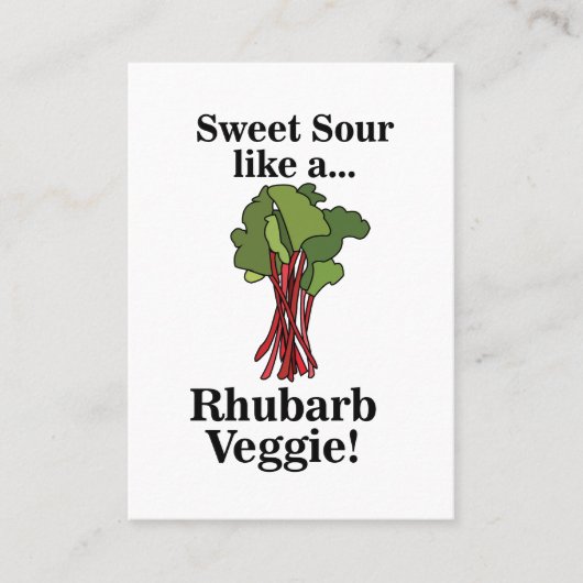 Rabarber Veggie Grappig Eten Visitekaartje (Voorkant)