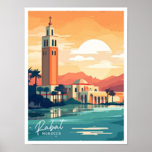 Rabat Marokko Afrika Travel Place illustratie Poster