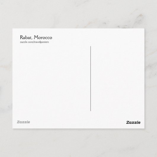 Rabat, Marokko - Briefkaart (Achterkant)