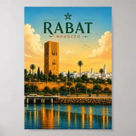 Rabat Marokko Hassan Toren Stadsgezicht Poster