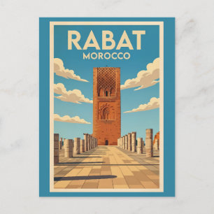 Rabat Marokko Illustratie Reis Kunst Vintage Briefkaart