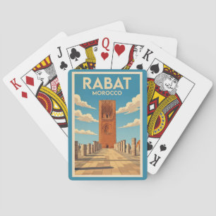 Rabat Marokko Illustratie Reis Kunst Vintage Pokerkaarten