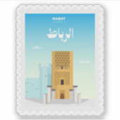 Rabat Marokko Postzegel Reizen Sticker (Voorkant)