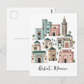 Rabat Marokko Reisansichtkaart Briefkaart (Voorkant / Achterkant)