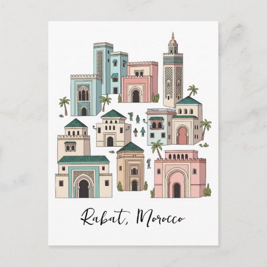 Rabat Marokko Reisansichtkaart Briefkaart (Voorkant)