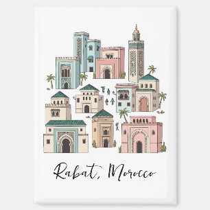 Rabat Marokko Reisansichtkaart Magneet
