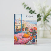 Rabat Marokko Reizen Stad Schilderen Esthetisch Briefkaart (Staand voorkant)