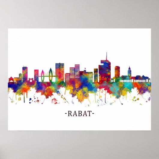 Rabat Marokko Skyline Poster (Voorkant)