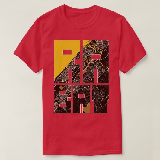 Rabat Marokko Stadsplattegrond Typografie Pastel T-shirt (Design voorkant)