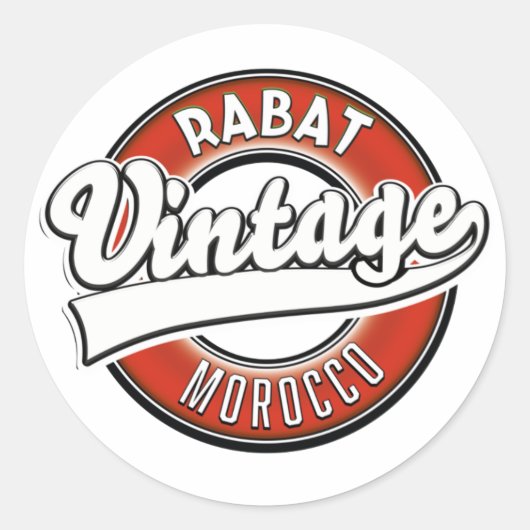 Rabat Marokko vintage logo Ronde Sticker (Voorkant)