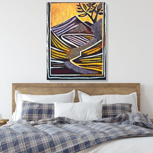 Rabaul - Uitgerekte canvasprint Canvas Afdruk (Insitu (Slaapkamer))