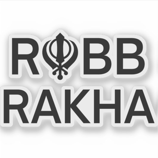 Rabb Rakha Punjabi Sikh Sticker (Voorkant)