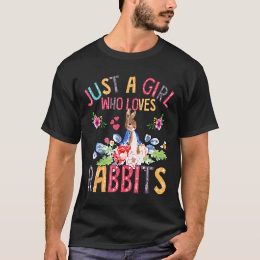 Rabbi. Gewoon een meisje dat van konijnen houdt T-shirt (Voorkant)