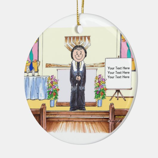 Rabbi - Vrouw Keramisch Ornament (Links)