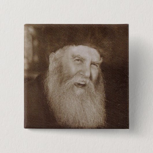 Rabbi Yosef Yitzchak Schenersohn Vierkante Button 5,1 Cm (Voorkant)