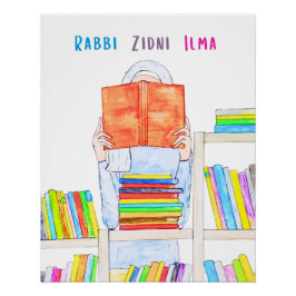 Rabbi Ziddni Ilma Watercolot Art Print Perfect Poster