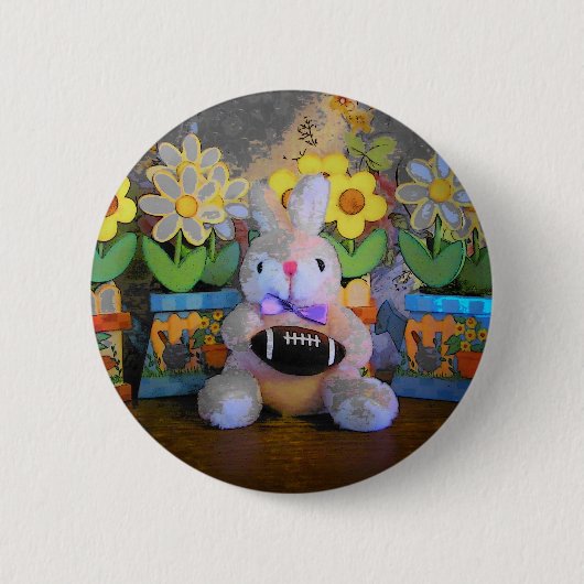 Rabbid Rabbit football Fan Ronde Button 5,7 Cm (Voorkant)
