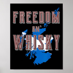 Rabbie Burns Quote Vrijheid Whisky Schotse kleuren Poster