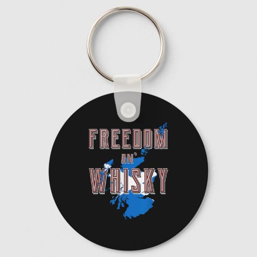 Rabbie Burns Quote Vrijheid Whisky Schotse kleuren Sleutelhanger (Voorkant)
