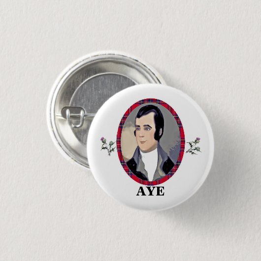 Rabbie Burns Tartan Aye Pinback Ronde Button 3,2 Cm (Voorkant /achterkant)