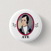 Rabbie Burns Tartan Aye Pinback Ronde Button 3,2 Cm (Voorkant)