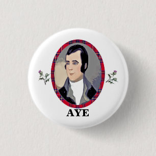Rabbie Burns Tartan Aye Pinback Ronde Button 3,2 Cm