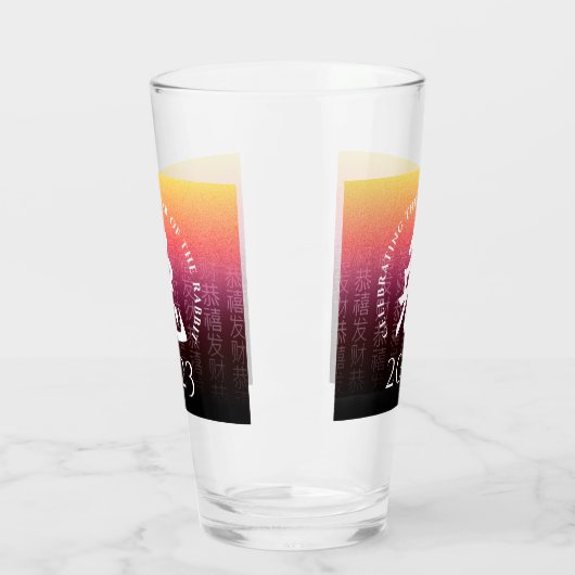 Rabbit 兔 Red Gold Chinese Zodiac Lunar Symbol Glas (Links)