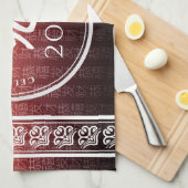 Rabbit 兔 Red Gold Chinese Zodiac Lunar Symbol Theedoek (Quarter Fold)