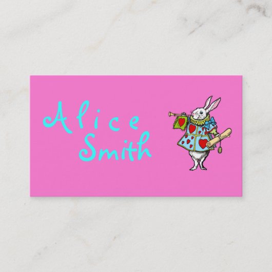 Rabbit Alice in Wonderland ~ Visitekaartjes (Voorkant)