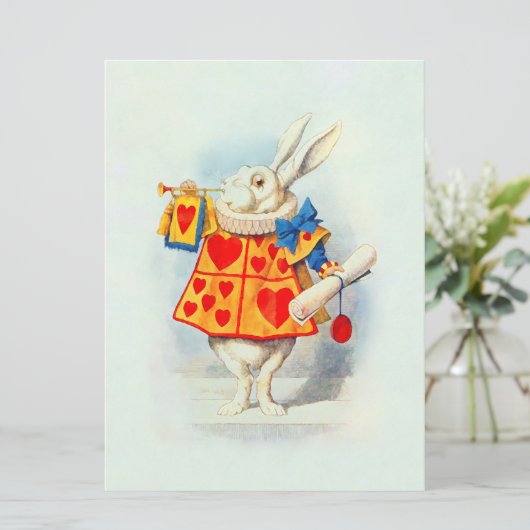 Rabbit Alice Wonderland PAPER/SIZE/SHAPE OPTIE - Kaart (Staand voorkant)
