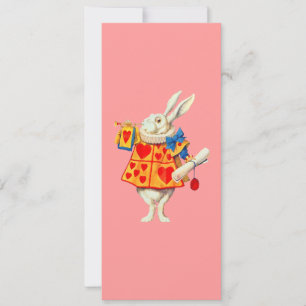 Rabbit Alice Wonderland ~ Uitnodigingskleur Kaart