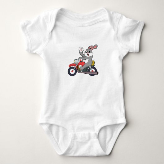 Rabbit als Biker met Motor.PNG Romper (Voorkant)