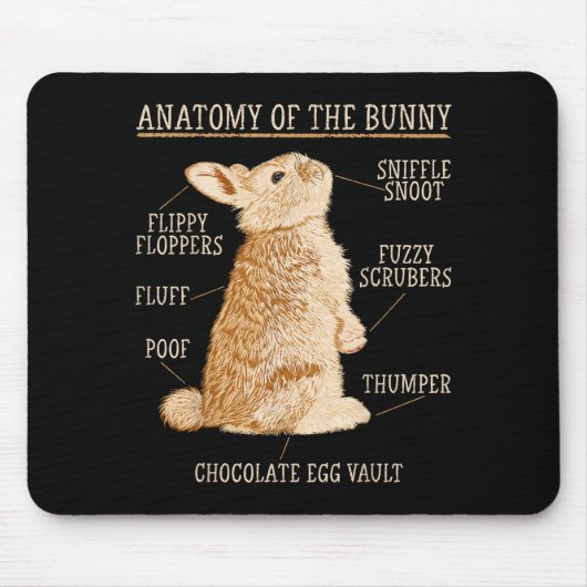 Rabbit Anatomy Bunny Lover Animal Pet Owner  Muismat (Voorkant)