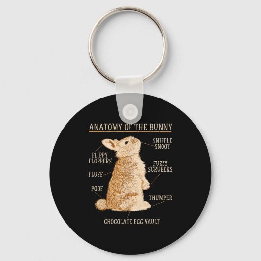 Rabbit Anatomy Bunny Lover Animal Pet Owner  Sleutelhanger (Voorkant)