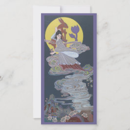 Rabbit and Moon Goddess Feestdagenkaart