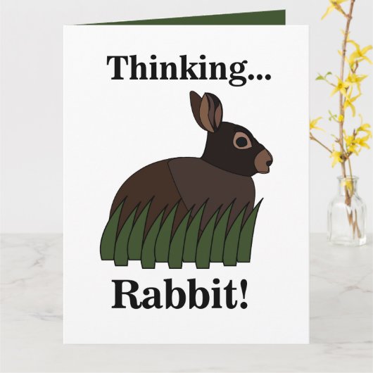 Rabbit Animal Cute Bunny Kaart (Gele Bloem)